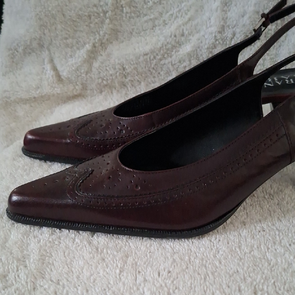 FRANCO SARTO Maroon Slingback Heels - Picture 5 of 10